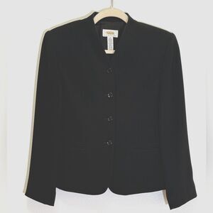 Talbots - Black Blazer collarless v-neck - size 4